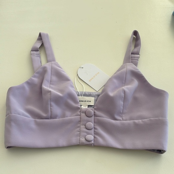 New Song of Style Lou lilac purple bralette crop top XXS - Picture 5 of 9